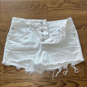 Free People White Jean Shorts